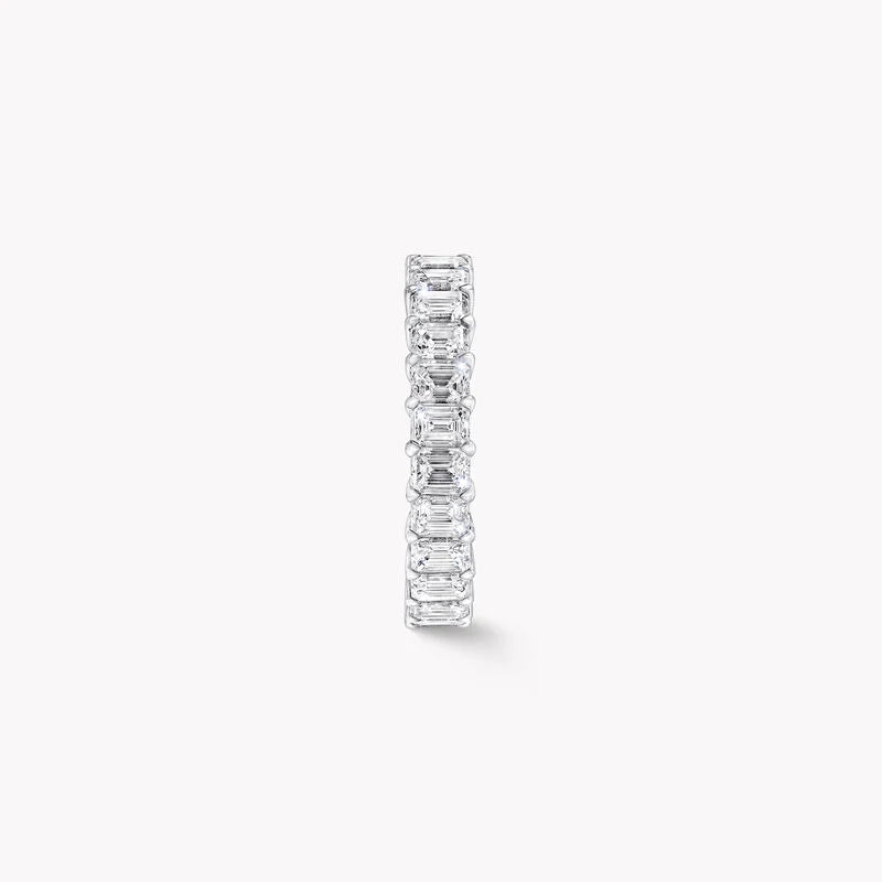 Обручка з діамантами огранки Emerald