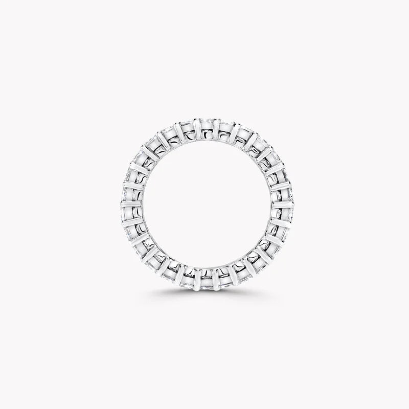 Обручка з діамантами огранки Emerald